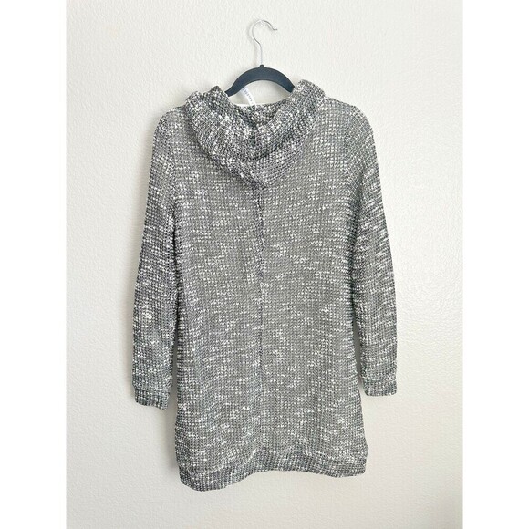 Fabletics Yukon Sweater Dress Women's Medium Marled Open Knit Hooded Cozy Sporty - Picture 2 of 5